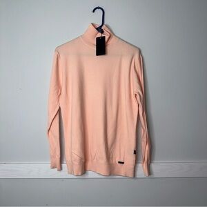 Women's Peach Turtleneck Sweater - Lightweight Knit